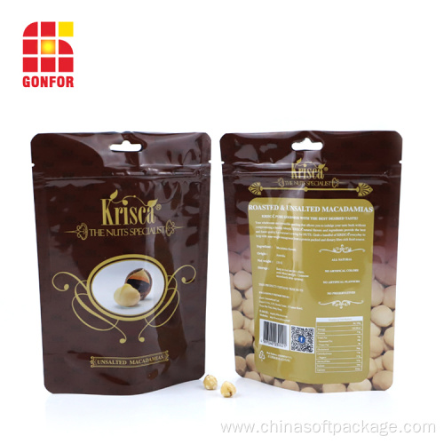 Aluminum Pouch For Nuts Almonds Packaging With Butterfly hole